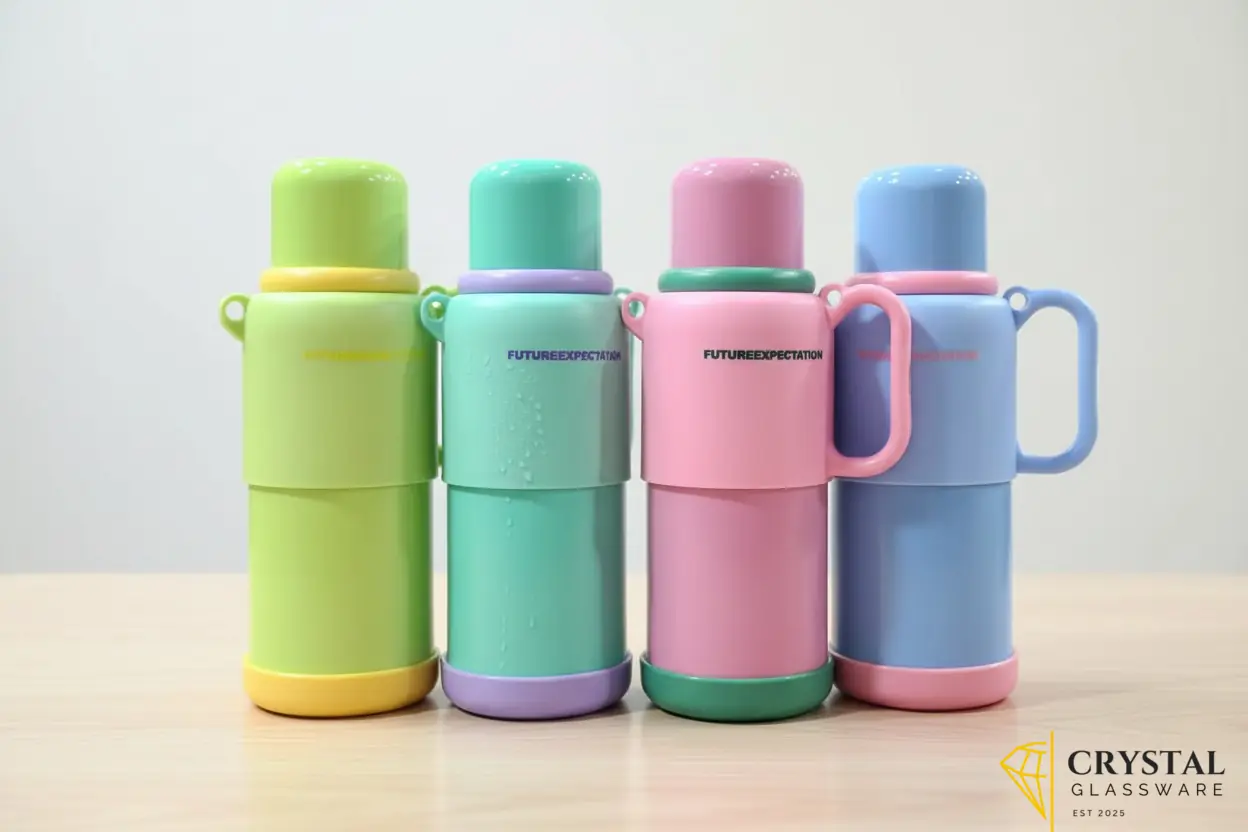 Generic 316 Stainless Steel insulated vacuum flask water bottles with a handle and cup lid
